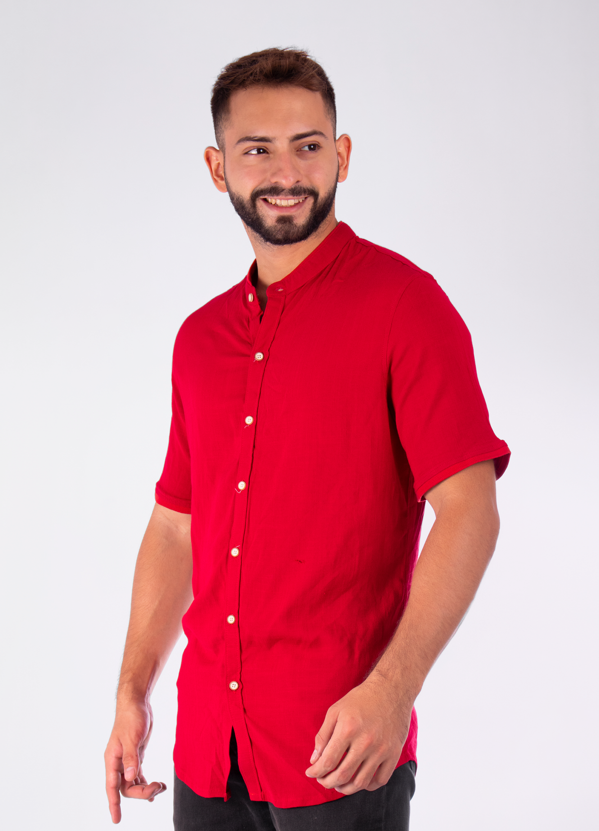 Camisa roja manga corta on sale