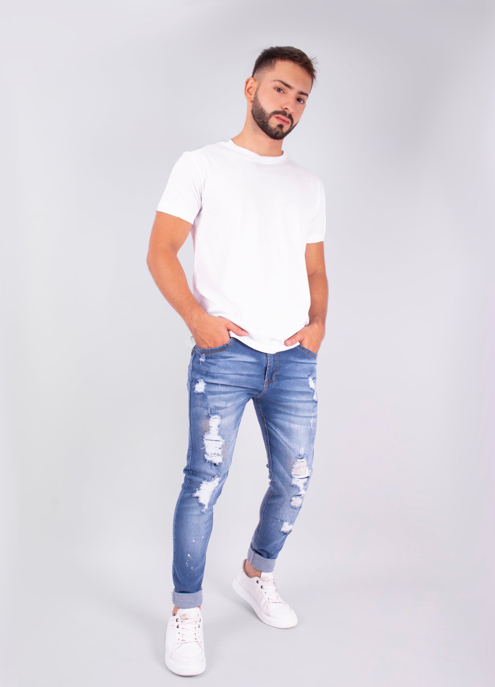 Jeans hombre roto hot sale