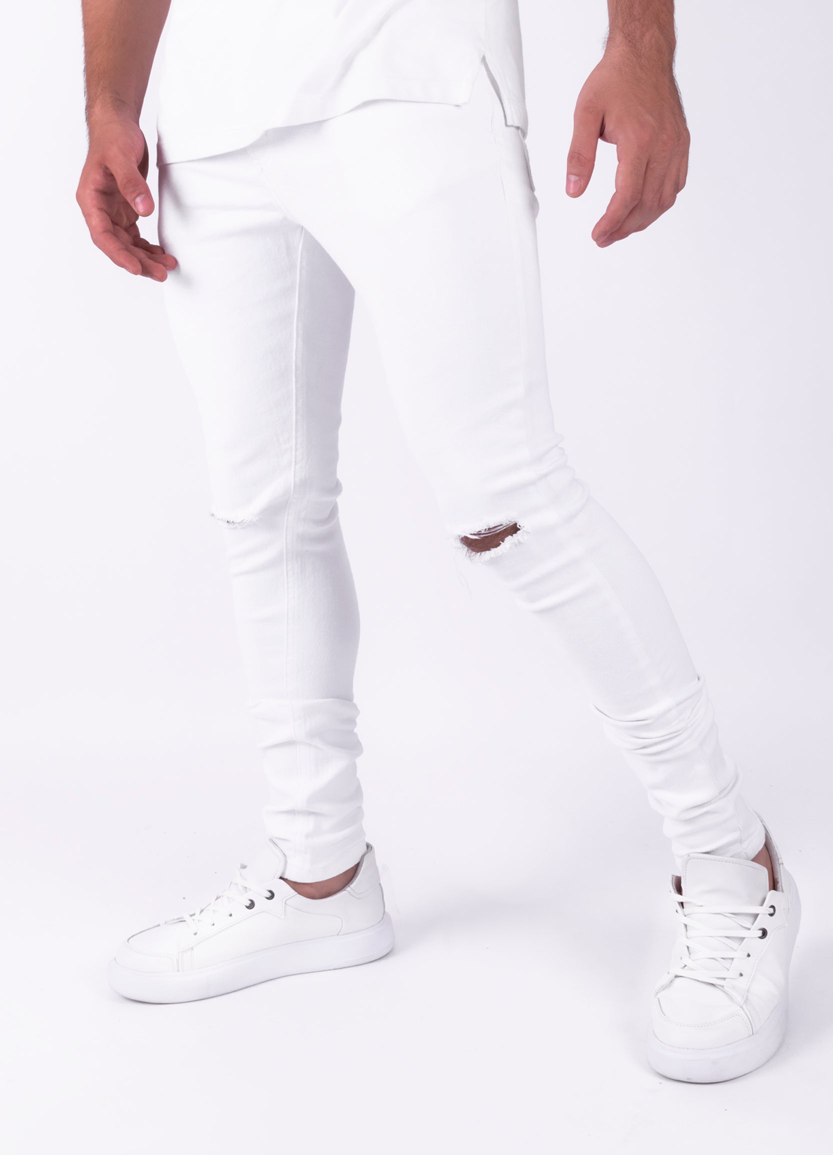 Jeans blanco de discount hombre